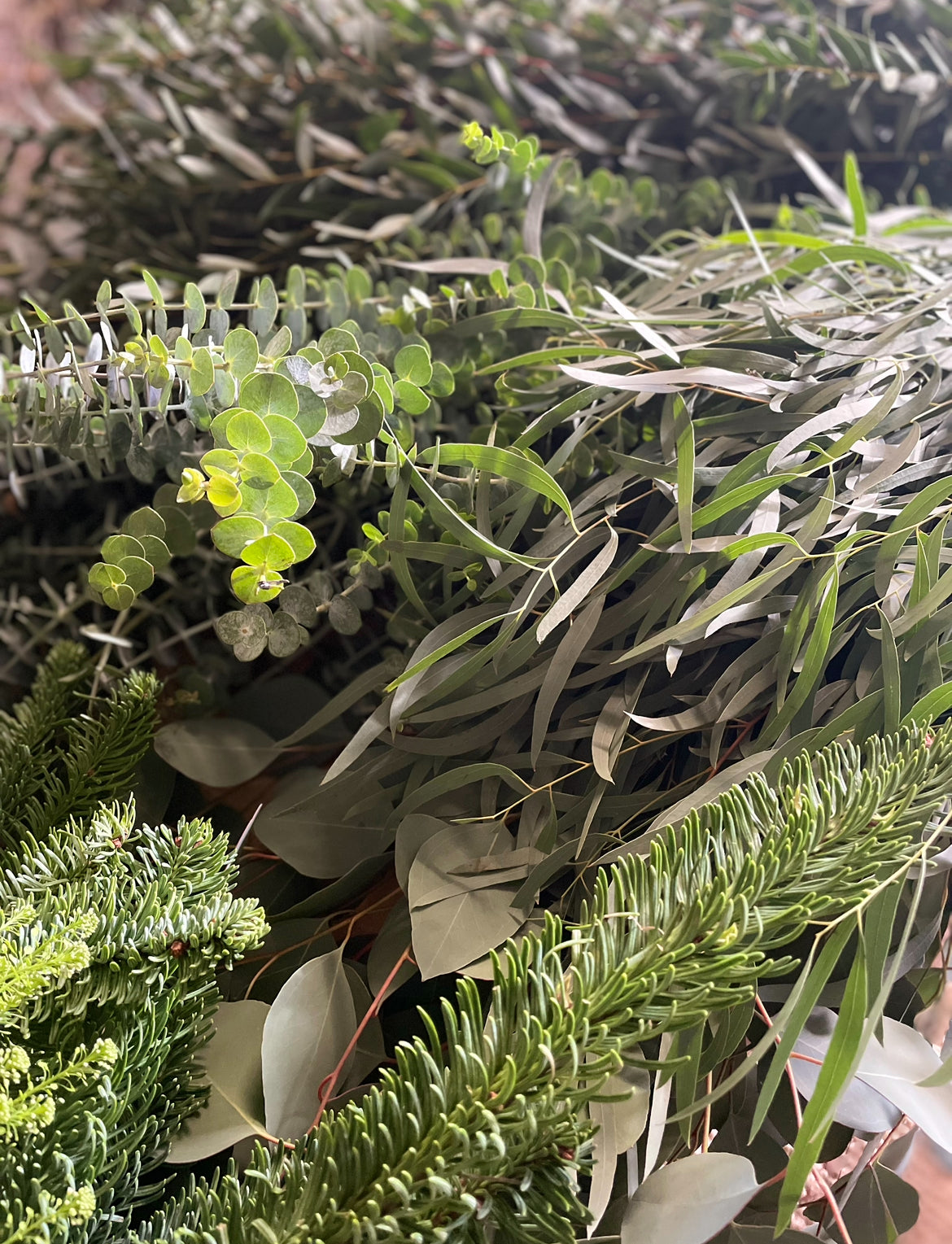 Made to order - Fresh foliage wreath - Large 30cm base.